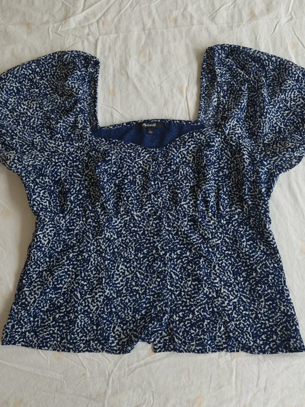 Madewell Sweetheart Top in Bengali Blockprint Blue Size 8